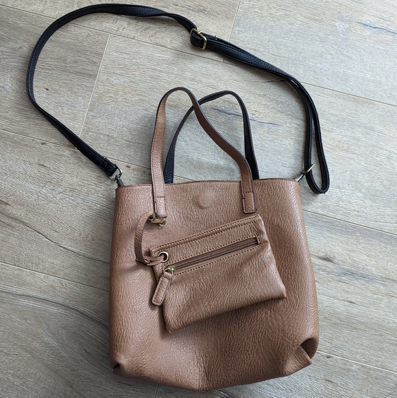 Street Level Reversible Crossbody Top Handle Tote Bag - Picture 8 of 10